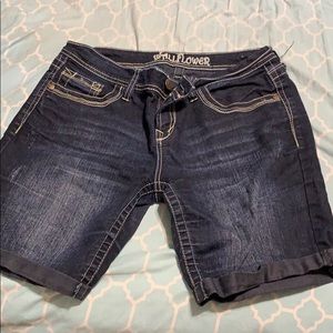 Wallflower Bermuda blue jean shorts